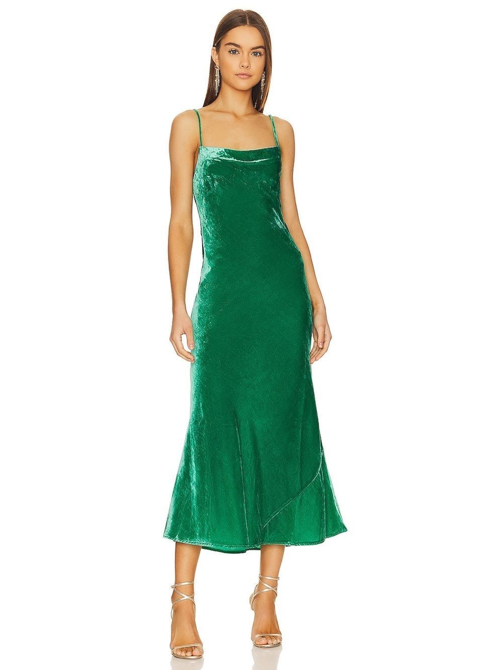Emerald Green Size 4 Velvet Tie Back Jemima Dress Revolve Rhode
